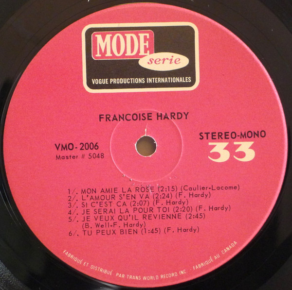 Françoise Hardy - Chansons | Mode Serie (VMO-2006) - 3 Françoise Hardy - Chansons | Mode Serie (VMO-2006) - 3