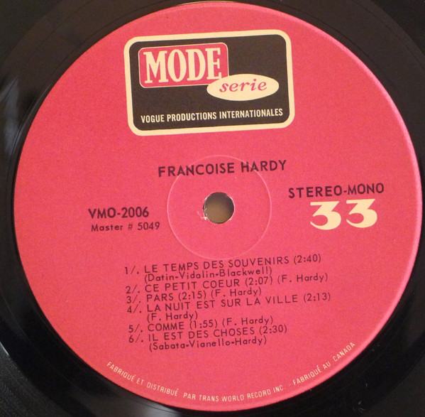Françoise Hardy - Chansons | Mode Serie (VMO-2006) - 4 Françoise Hardy - Chansons | Mode Serie (VMO-2006) - 4
