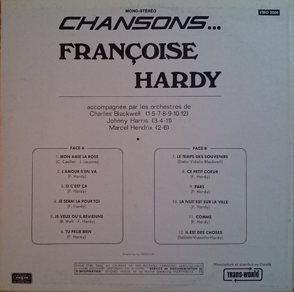 Françoise Hardy - Chansons | Mode Serie (VMO-2006) - 2 Françoise Hardy - Chansons | Mode Serie (VMO-2006) - 2