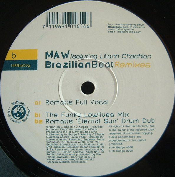 Masters At Work Featuring Liliana Chachian - Brazilian Beat (Remixes) | Mr Bongo (MRB12009) - 3 Masters At Work Featuring Liliana Chachian - Brazilian Beat (Remixes) | Mr Bongo (MRB12009) - 3
