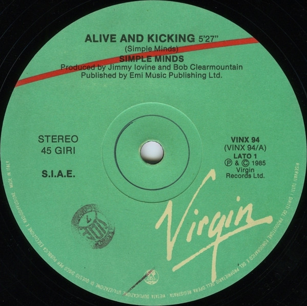 Simple Minds - Alive & Kicking | Virgin (VINX 94) - 3