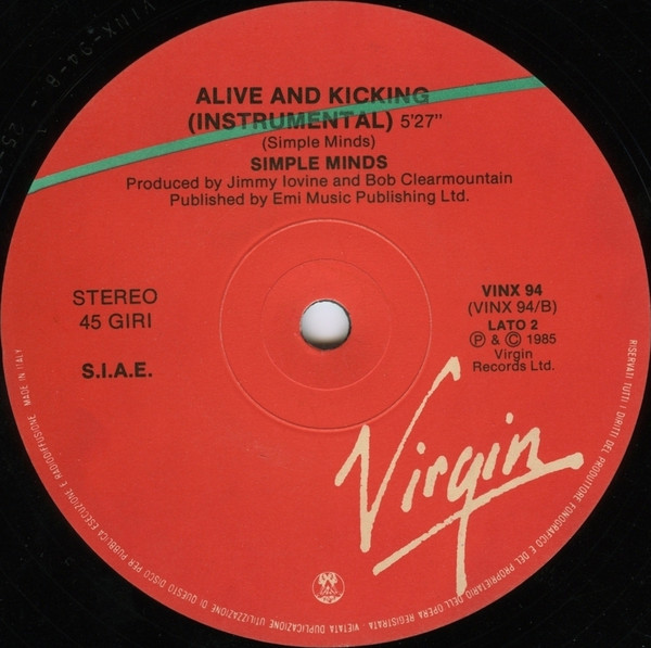 Simple Minds - Alive & Kicking | Virgin (VINX 94) - 4