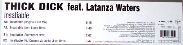 Thick Dick Feat. Latanza Waters - Insatiable | Ultralab (7243 5 46854 6 0) - main