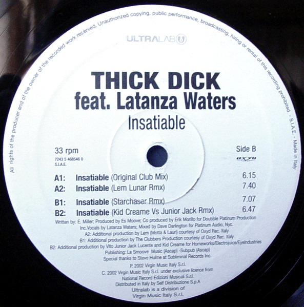 Thick Dick Feat. Latanza Waters - Insatiable | Ultralab (7243 5 46854 6 0) - 2