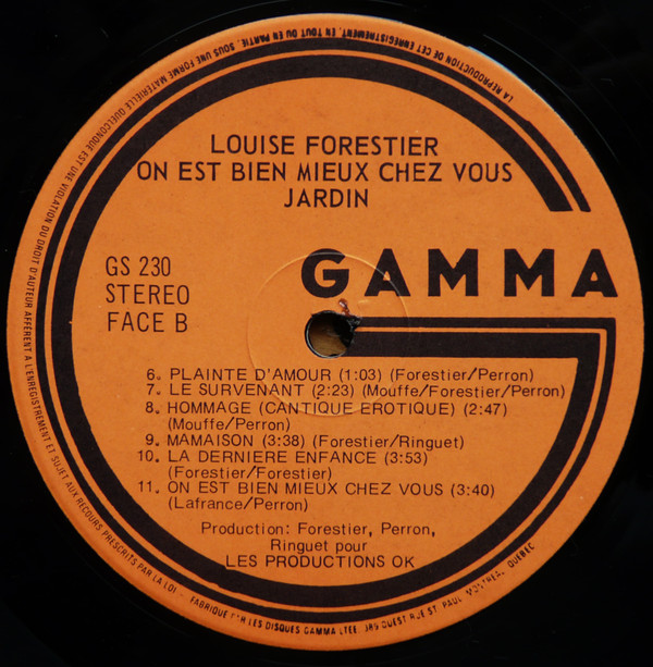 Louise Forestier - On Est Bien Mieux Chez-Vous | Gamma (GS-230) - 4 Louise Forestier - On Est Bien Mieux Chez-Vous | Gamma (GS-230) - 4