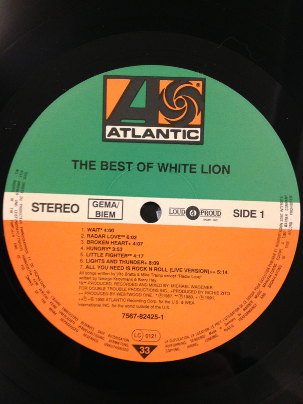 White Lion - The Best Of White Lion | Atlantic (7567-82425-1) - 2
