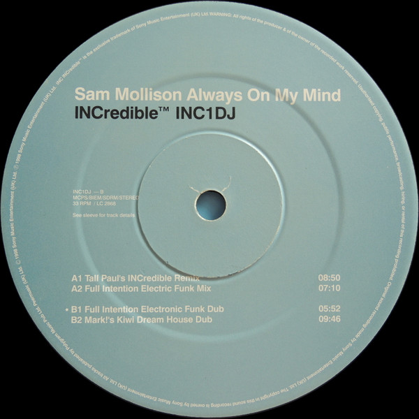 Sam Mollison - Always On My Mind | INCredible (INC1DJ) - 4 Sam Mollison - Always On My Mind | INCredible (INC1DJ) - 4