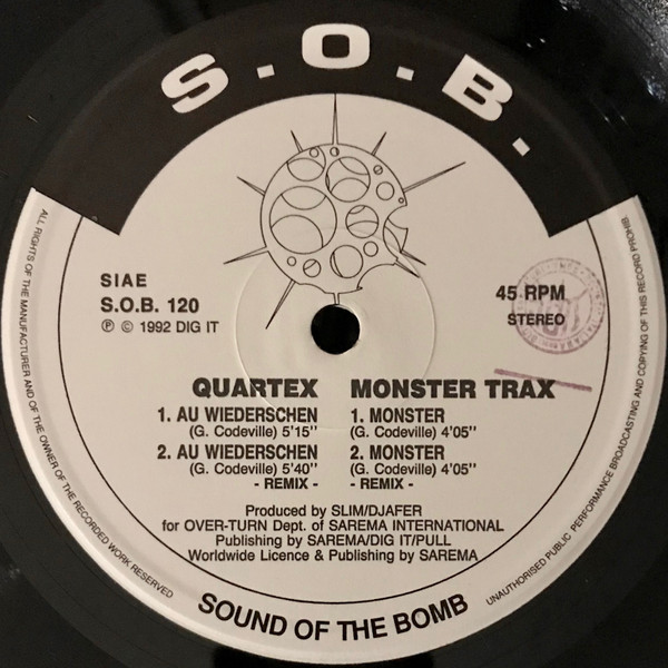 Quartex - Monster Trax | S.O.B. (Sound Of The Bomb) (S.O.B. 120) - main