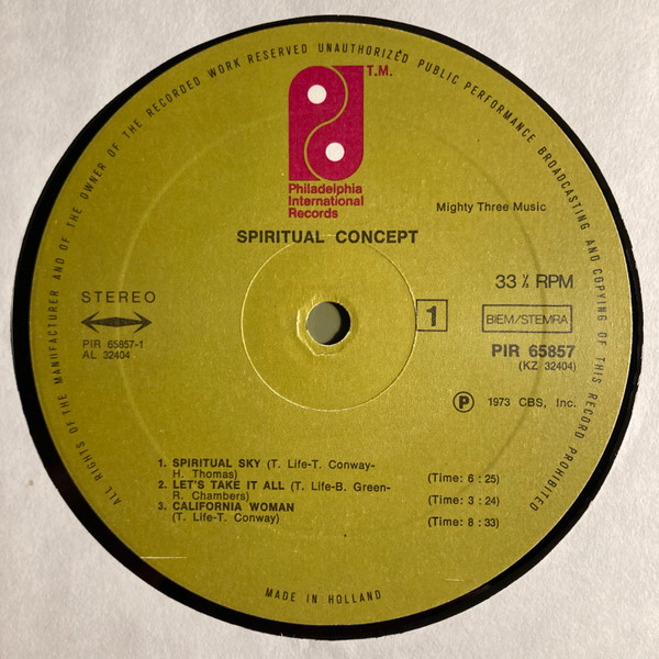 Spiritual Concept - Spiritual Concept | Philadelphia International Records (PIR 65857) - 3
