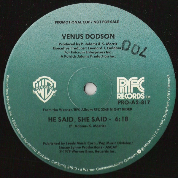 Venus Dodson - Shining / He Said, She Said | RFC Records (PRO-A-817) - 4 Venus Dodson - Shining / He Said, She Said | RFC Records (PRO-A-817) - 4