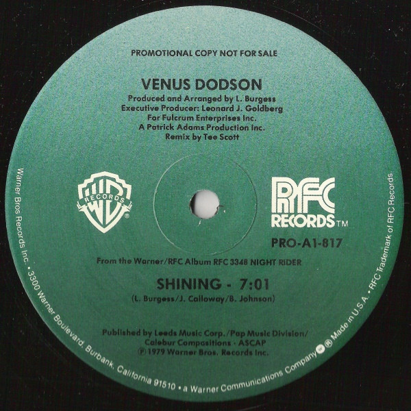 Venus Dodson - Shining / He Said, She Said | RFC Records (PRO-A-817) - 3 Venus Dodson - Shining / He Said, She Said | RFC Records (PRO-A-817) - 3
