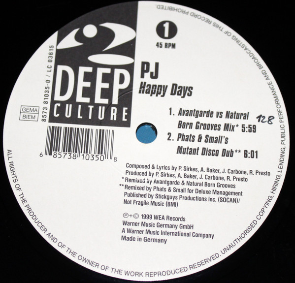 Paul Jacobs - Happy Days (Part 1) | Deep Culture (8573 81035-0) - 2 Paul Jacobs - Happy Days (Part 1) | Deep Culture (8573 81035-0) - 2