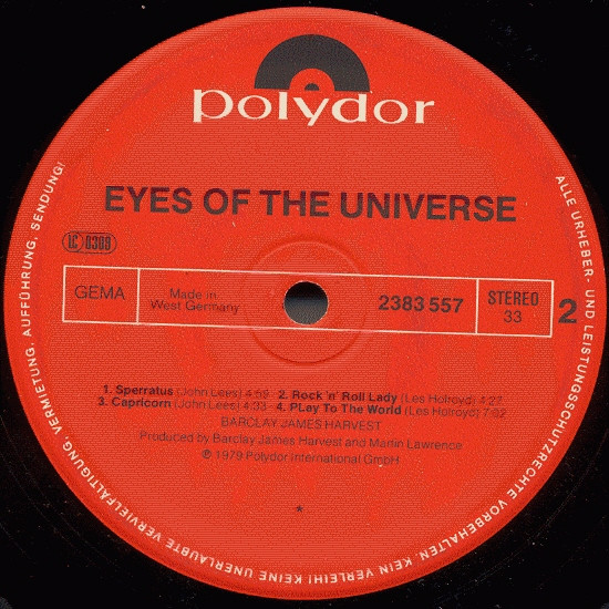 Barclay James Harvest - Eyes Of The Universe | Polydor (2383 557) - 4