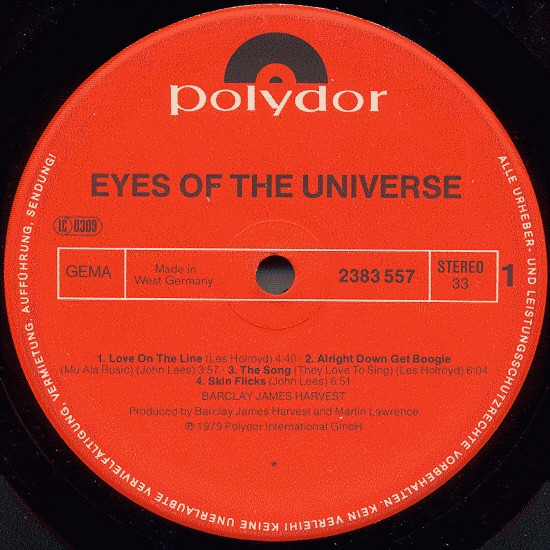 Barclay James Harvest - Eyes Of The Universe | Polydor (2383 557) - 3
