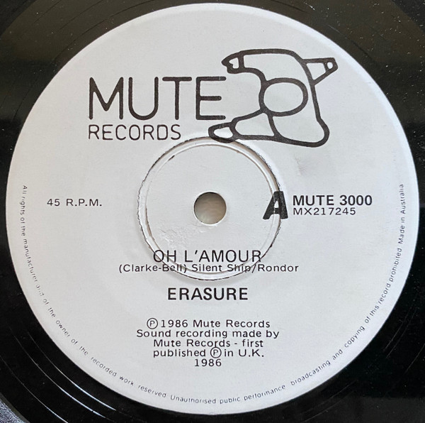 Erasure - Oh L'Amour | Mute (MUTE 3000) - main