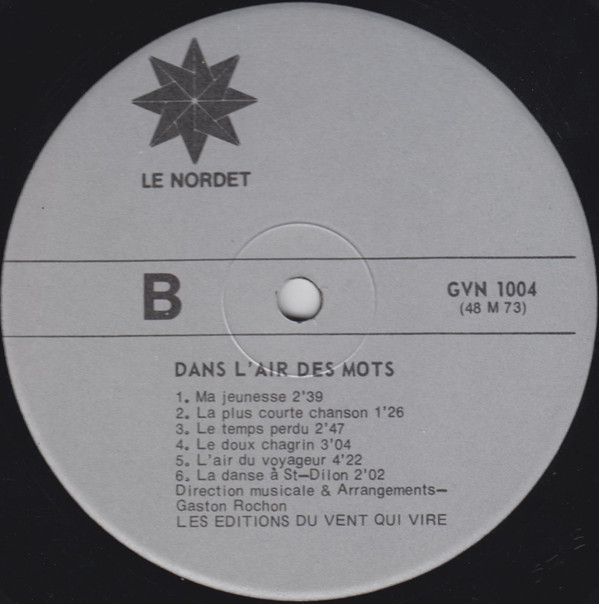 Gaston Rochon - Dans L'Air Des Mots (Vigneault Comme Je L'Entends) | Le Nordet (GVN-1004) - 4
