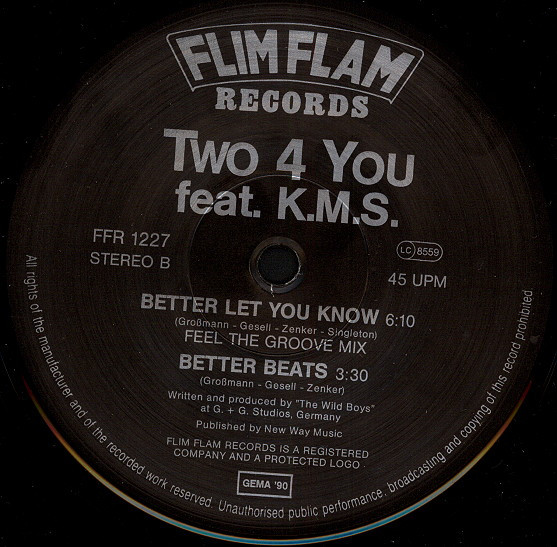 Two 4 You - Better Let You Know | Flim Flam Records (FFR 1227) - 3