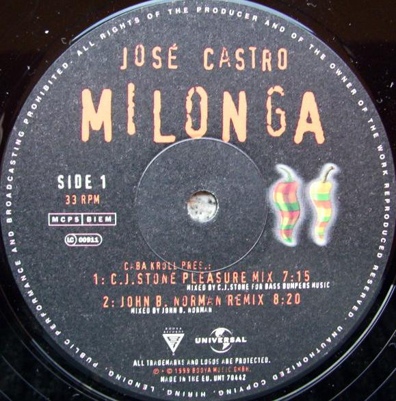 José Castro - Milonga | Booya Records (UMT 70442) - 2