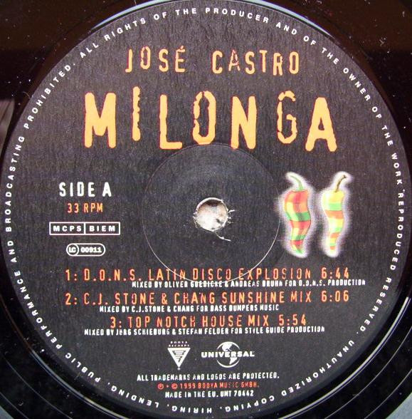 José Castro - Milonga | Booya Records (UMT 70442) - 3