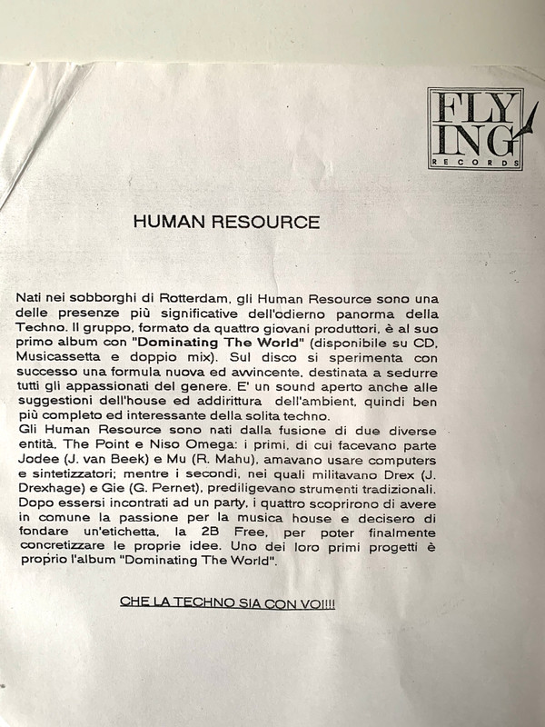 Human Resource - The Joke / The Complete Dominator | Flying International (FIN 066) - 4