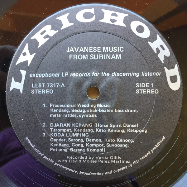 Javanese Music From Surinam