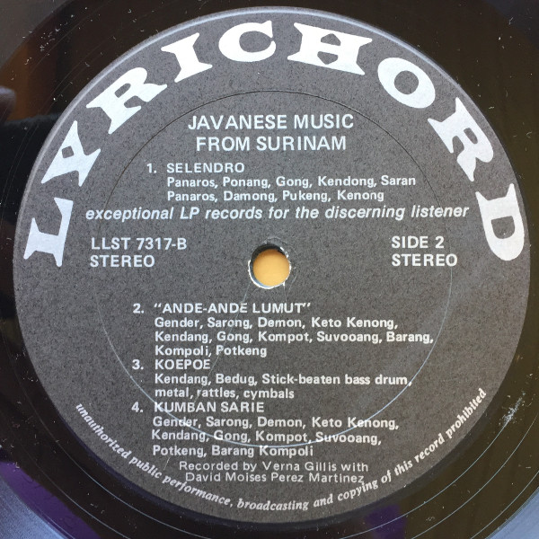 Javanese Music From Surinam