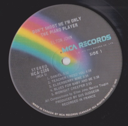 Elton John - Don't Shoot Me I'm Only The Piano Player | MCA Records (MCA-2100) - 2