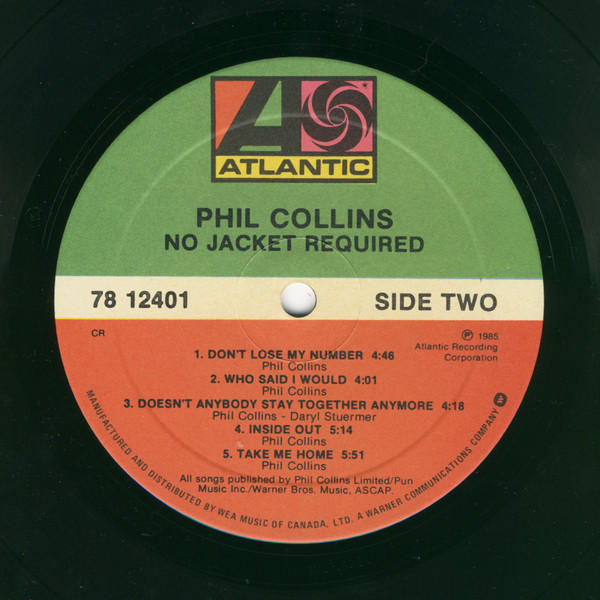 Phil Collins - No Jacket Required [Vinyl] | Atlantic (78 12401) - 4