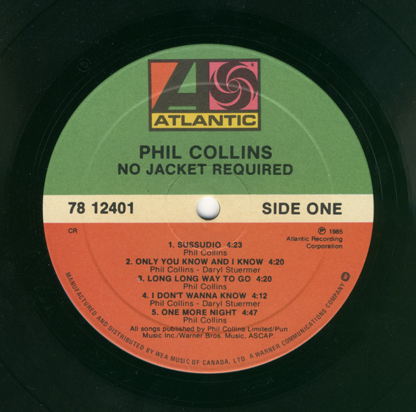 Phil Collins - No Jacket Required [Vinyl] | Atlantic (78 12401) - 3