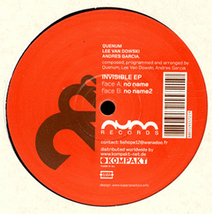 Quenum / Lee Van Dowski / Andrès Garcia - Invisible EP | Num Records (NUM01)