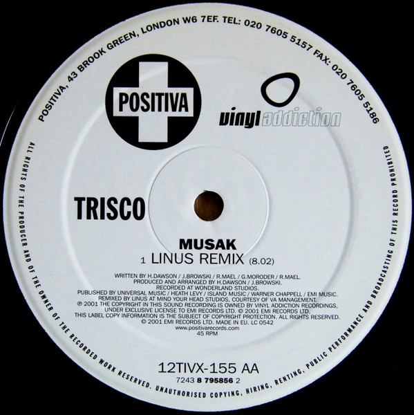 Trisco - Musak (The Remixes) | Positiva (12TIVX-155) - 3
