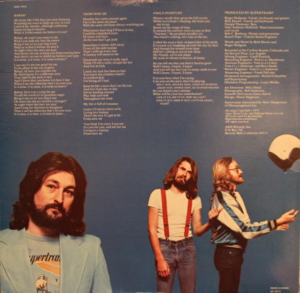Supertramp - Even In The Quietest Moments... | A&M Records (SP-4634) - 6