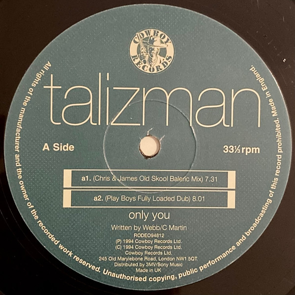 Talizman - Only You | Cowboy Records (RODEO94812) - 3