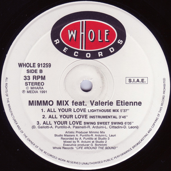 Mimmo Mix Feat. Valerie Etienne - All Your Love | Whole Records (WHOLE 91259) - 2