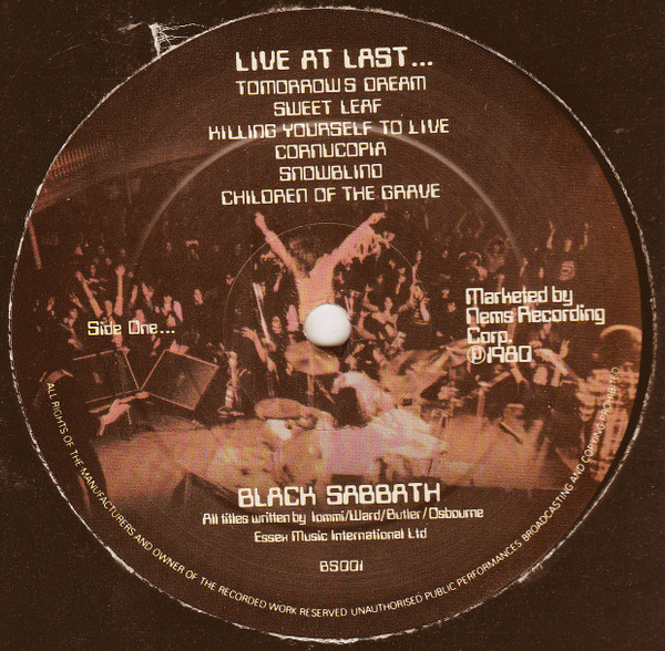 Black Sabbath - Live At Last | Nems (BS 001) - 3 Black Sabbath - Live At Last | Nems (BS 001) - 3