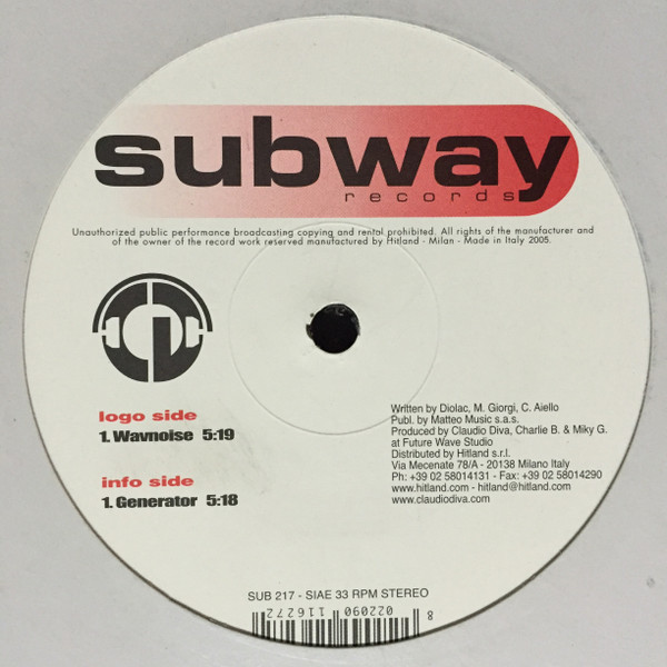 Claudio Diva - Wavnoise | Subway Records (SUB 217) - main