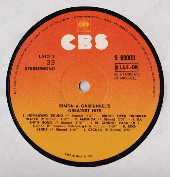 Simon & Garfunkel - Simon And Garfunkel's Greatest Hits | CBS (69003) - 4