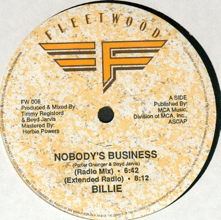 Billie - Nobody's Business | Fleetwood Records (FW 008)