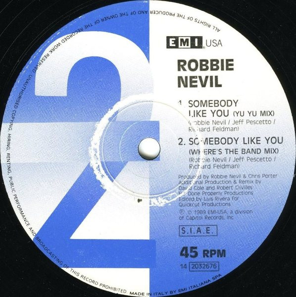 Robbie Nevil - Somebody Like You | EMI USA (14 2032676) - 4 Robbie Nevil - Somebody Like You | EMI USA (14 2032676) - 4