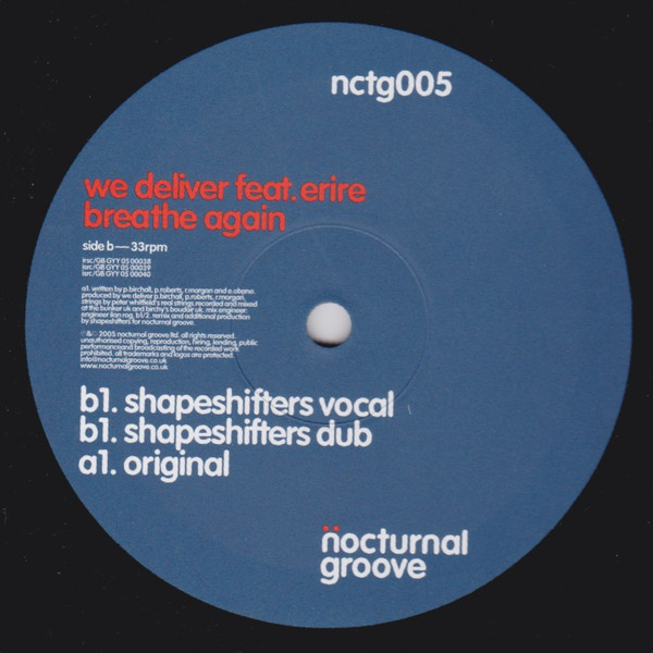 We Deliver Feat. Erire - Breathe Again | Nocturnal Groove (nctg005) - 2 We Deliver Feat. Erire - Breathe Again | Nocturnal Groove (nctg005) - 2