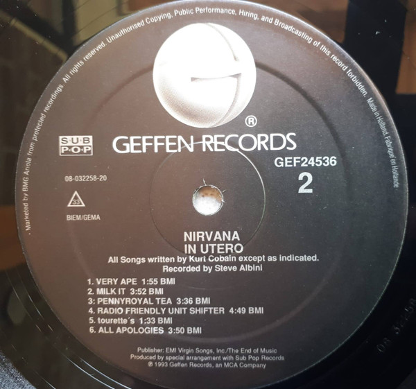Nirvana - In Utero | Geffen Records (GEF 24536) - 4
