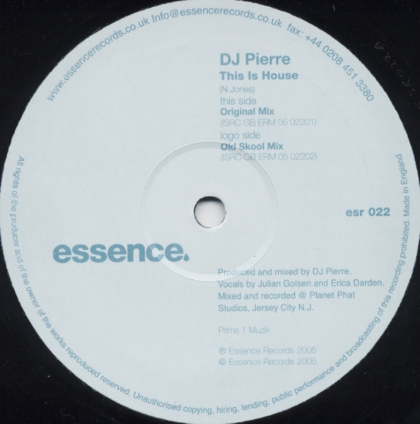 DJ Pierre - This Is House | Essence Records (esr022) - 2