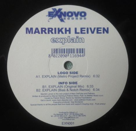 Marrikh Leiven - Explain | Exnovo Records (EXN 001) - main
