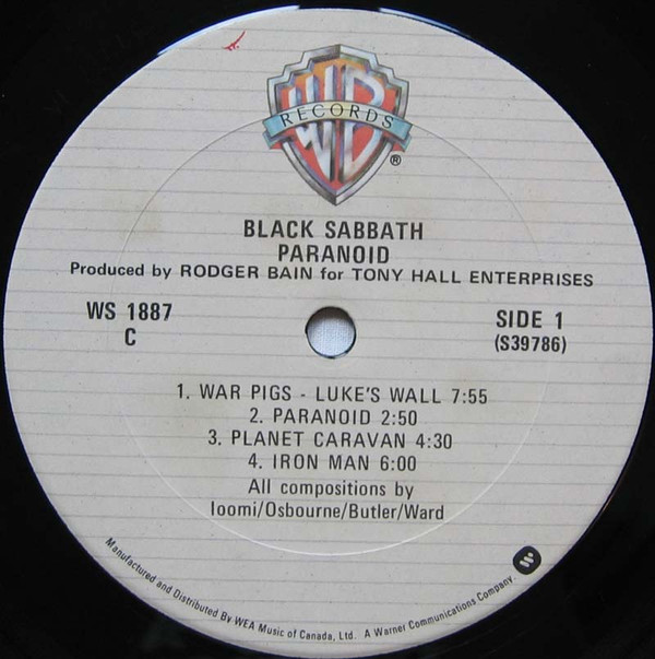 Black Sabbath - Paranoid | Warner Bros. Records (WS 1887) - 4