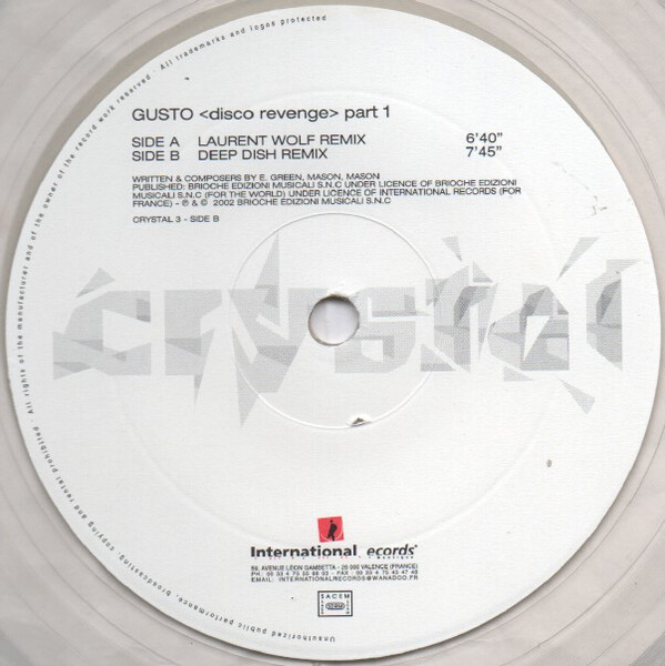 Gusto - Disco Revenge (Part 1) | International Records (Crystal 3) - 4
