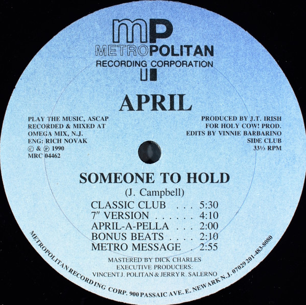 April - Someone To Hold | Metropolitan Recording Corporation (MRC 04462) - 3