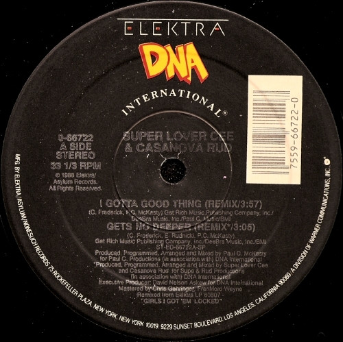 Super Lover Cee & Casanova Rud - I Gotta Good Thing / Gets No Deeper | Elektra (0-66722)
