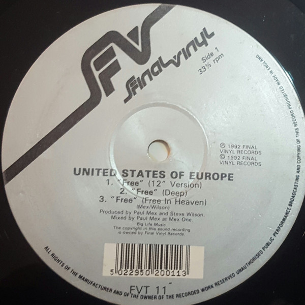 United States Of Europe - Free | Final Vinyl (FVT 11) - 3 United States Of Europe - Free | Final Vinyl (FVT 11) - 3