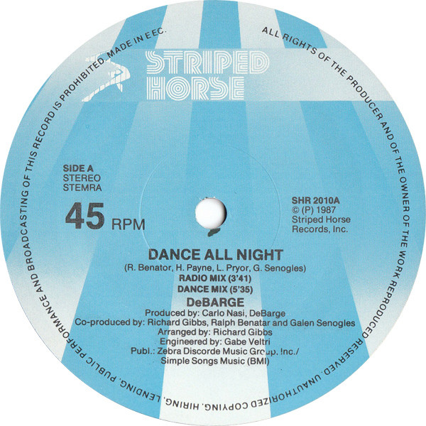 DeBarge - Dance All Night | Striped Horse (SHR 2010) - 3