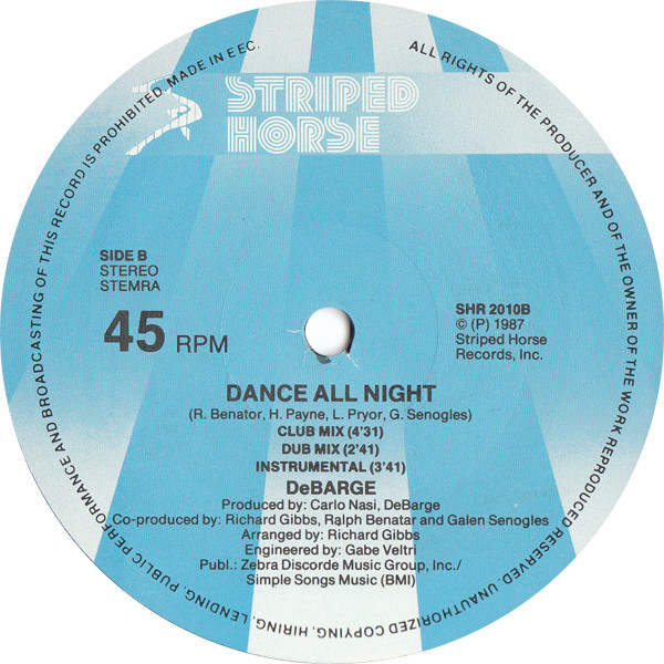 DeBarge - Dance All Night | Striped Horse (SHR 2010) - 4